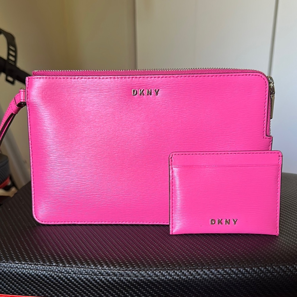 DKNY Pink Clutch and Card Holder